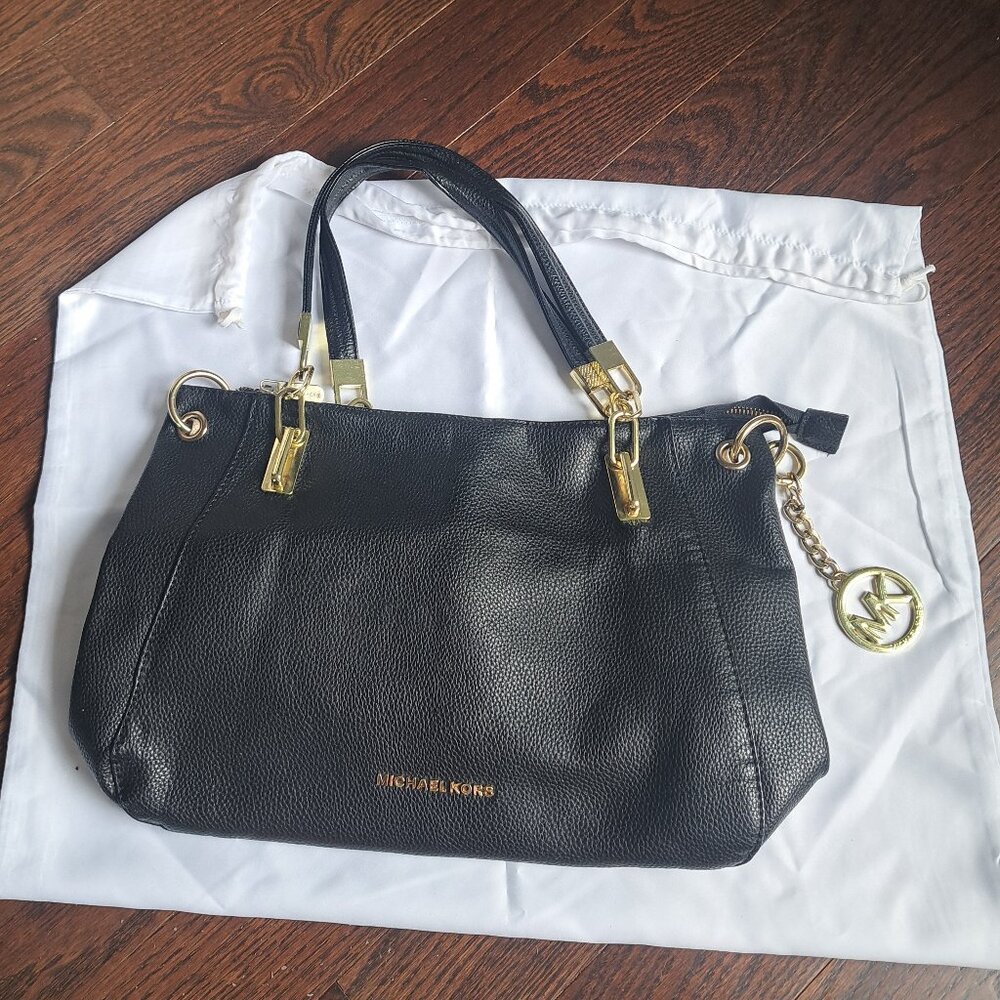 Michael Kors Chain Black Leather Tote